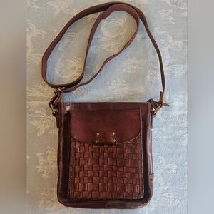 ASHWOOD HERITAGE Crossbody Bag Red Leather Woven England UK Purse Handbag Boho